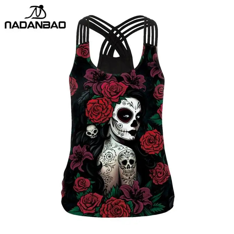 Women Tank Tops Backless Female  - Halloween