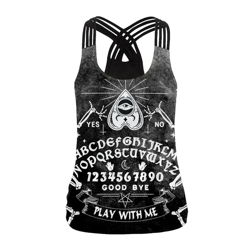 Gothic Psychic Board Print Tank Tops Halloween