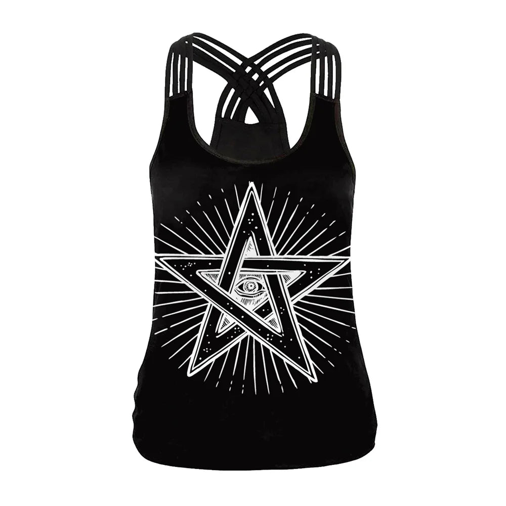 Gothic Psychic Board Print Tank Tops Halloween