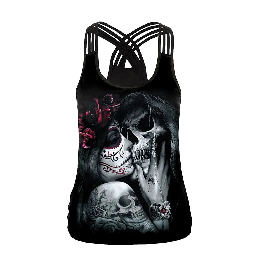 Women Tank Tops Backless Female  - Halloween
