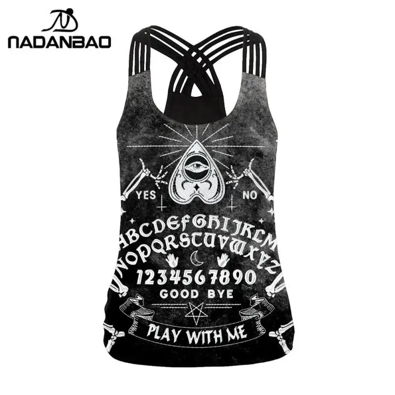Gothic Psychic Board Print Tank Tops Halloween