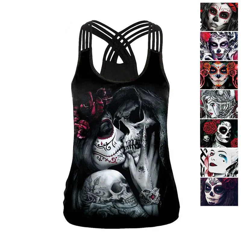 Women Tank Tops Backless Female  - Halloween