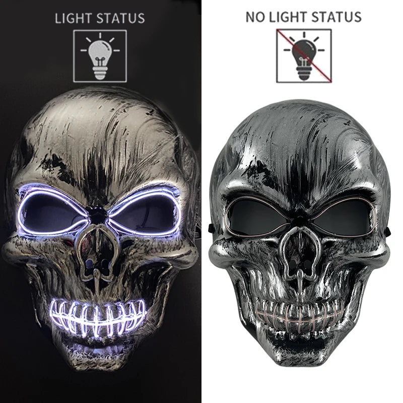 Adults Black Pirate Hats with Skull Pattern Halloween LED