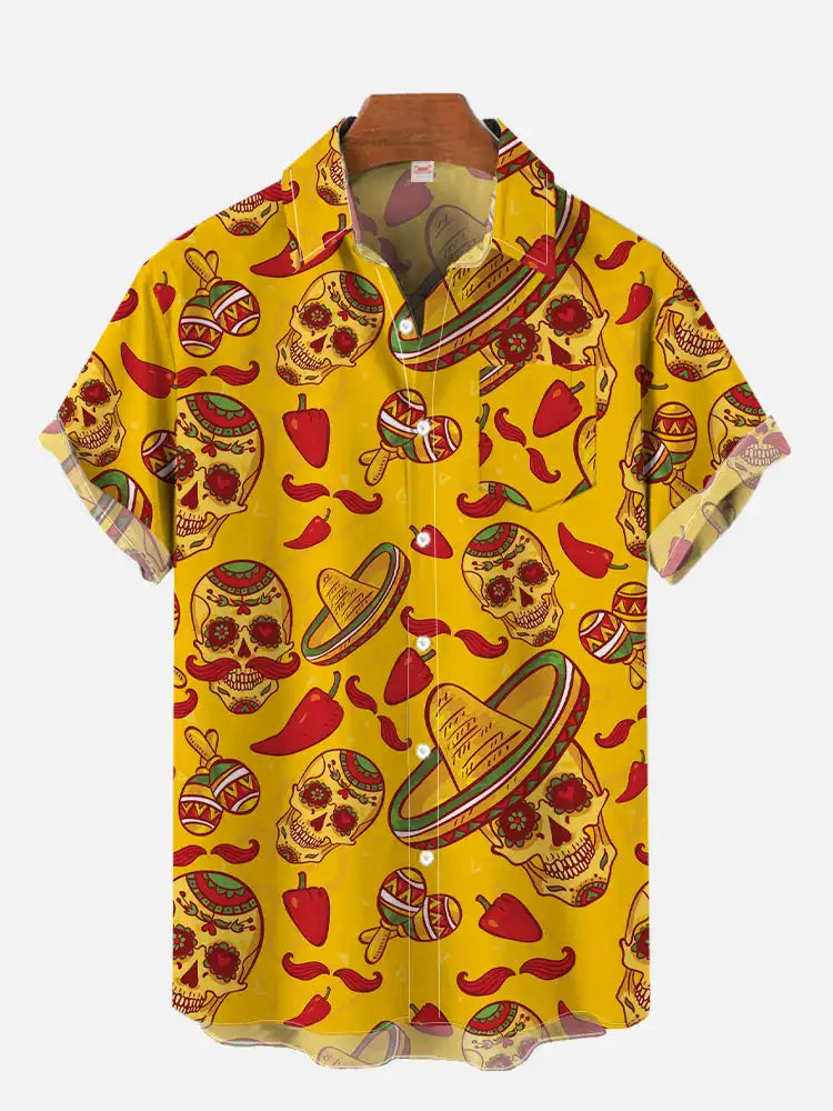 Fashion Men's Hawaiian shirts Mexican Style