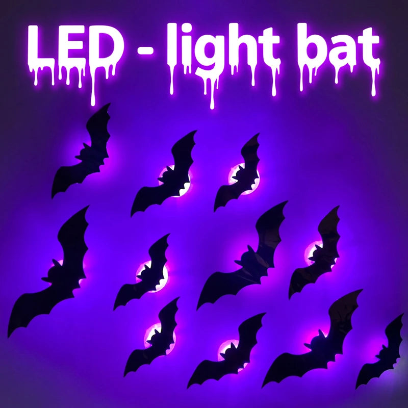 LED Bats Spider Decor