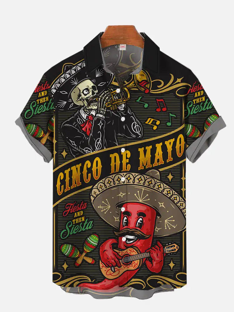 Fashion Men's Hawaiian shirts Mexican Style