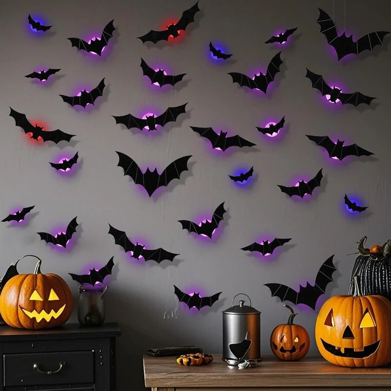 LED Bats Spider Decor