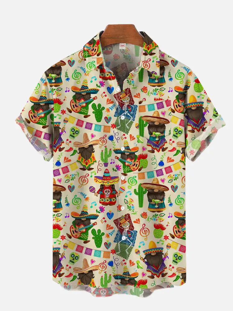 Fashion Men's Hawaiian shirts Mexican Style
