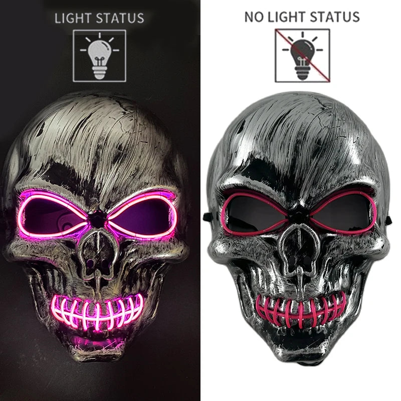 Adults Black Pirate Hats with Skull Pattern Halloween LED
