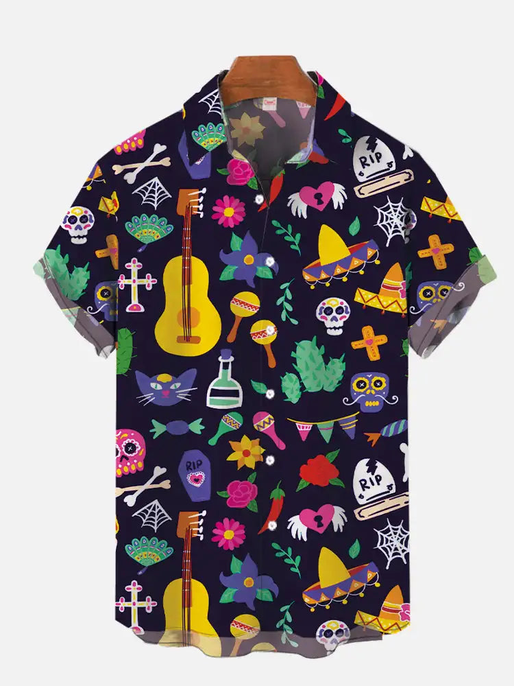 Fashion Men's Hawaiian shirts Mexican Style