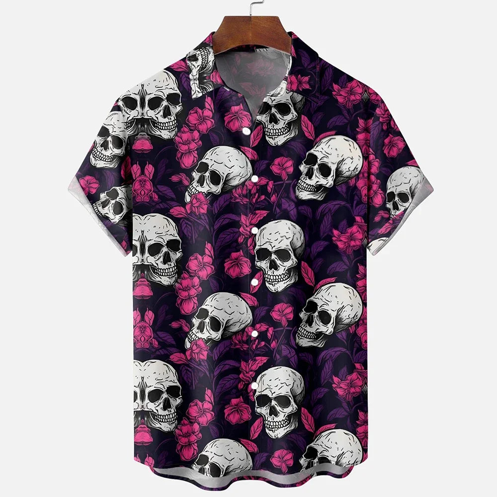 Summer Men's Skull Shirts - Halloween 2025