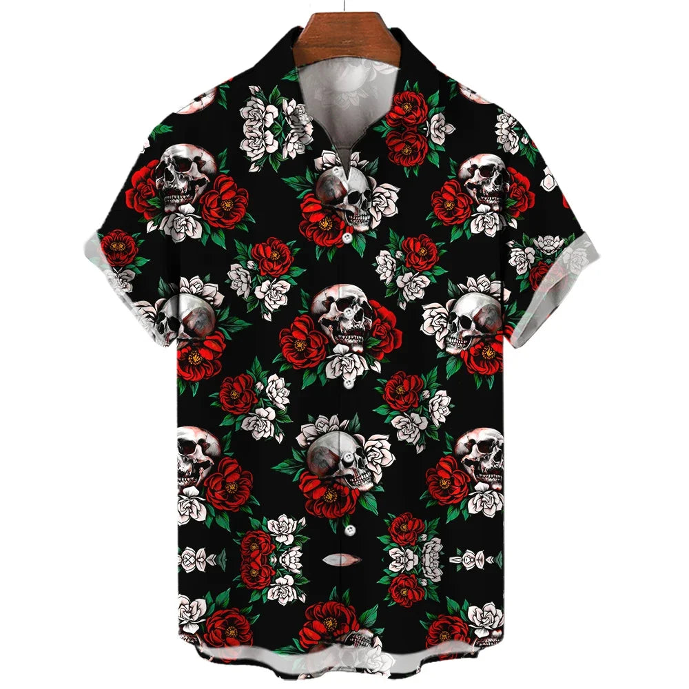 Summer Men's Skull Shirts - Halloween 2025