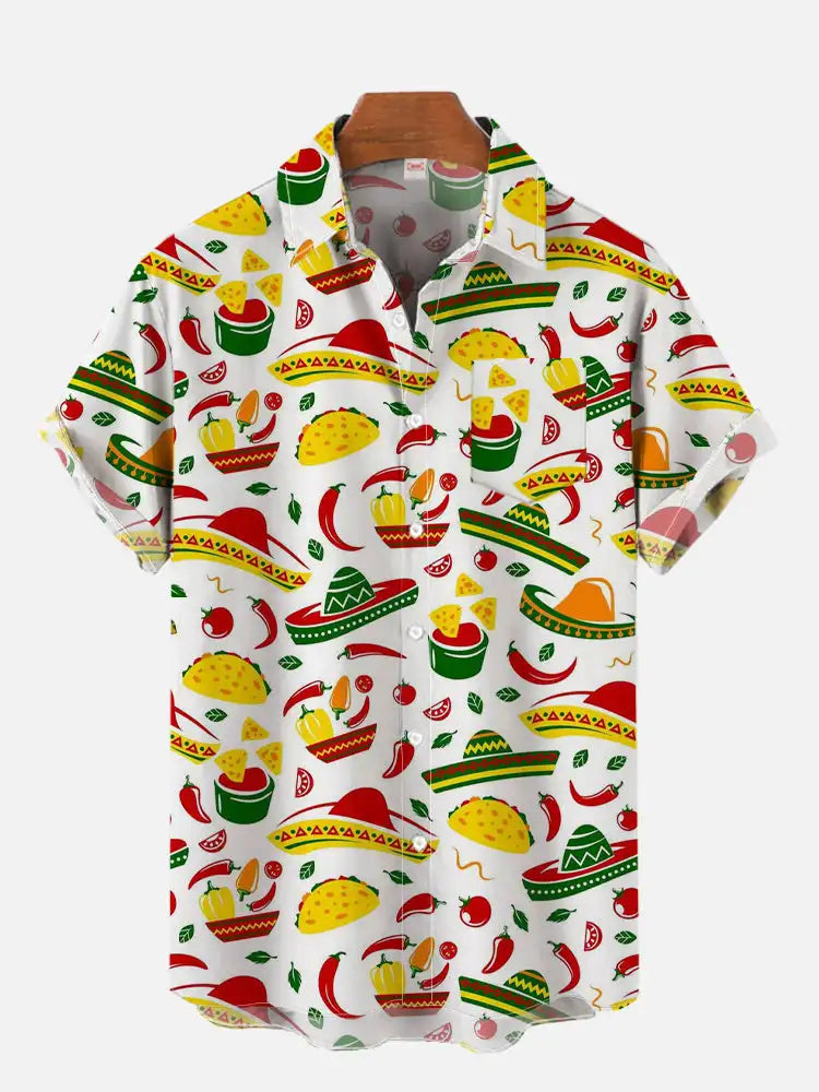 Fashion Men's Hawaiian shirts Mexican Style