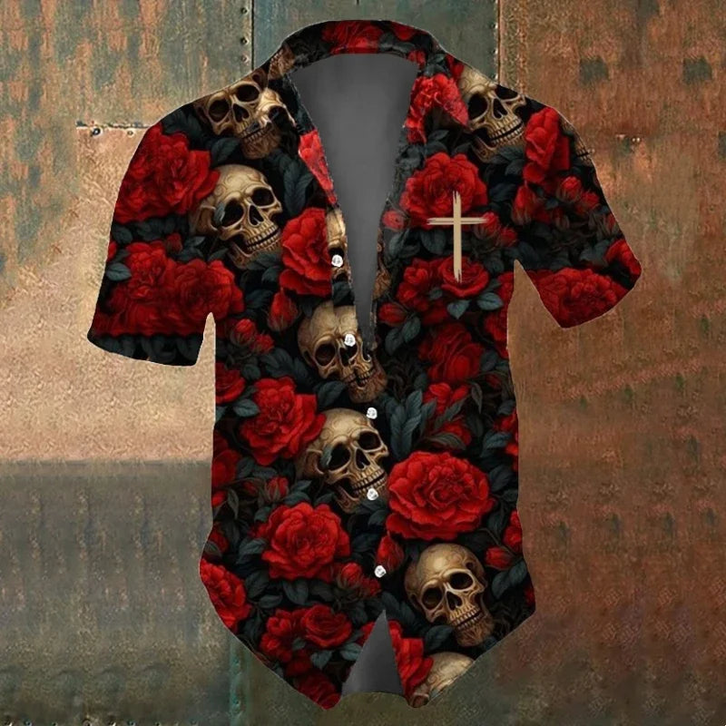 Summer Men's Skull Shirts - Halloween 2025