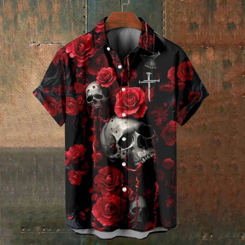 Summer Men's Skull Shirts - Halloween 2025
