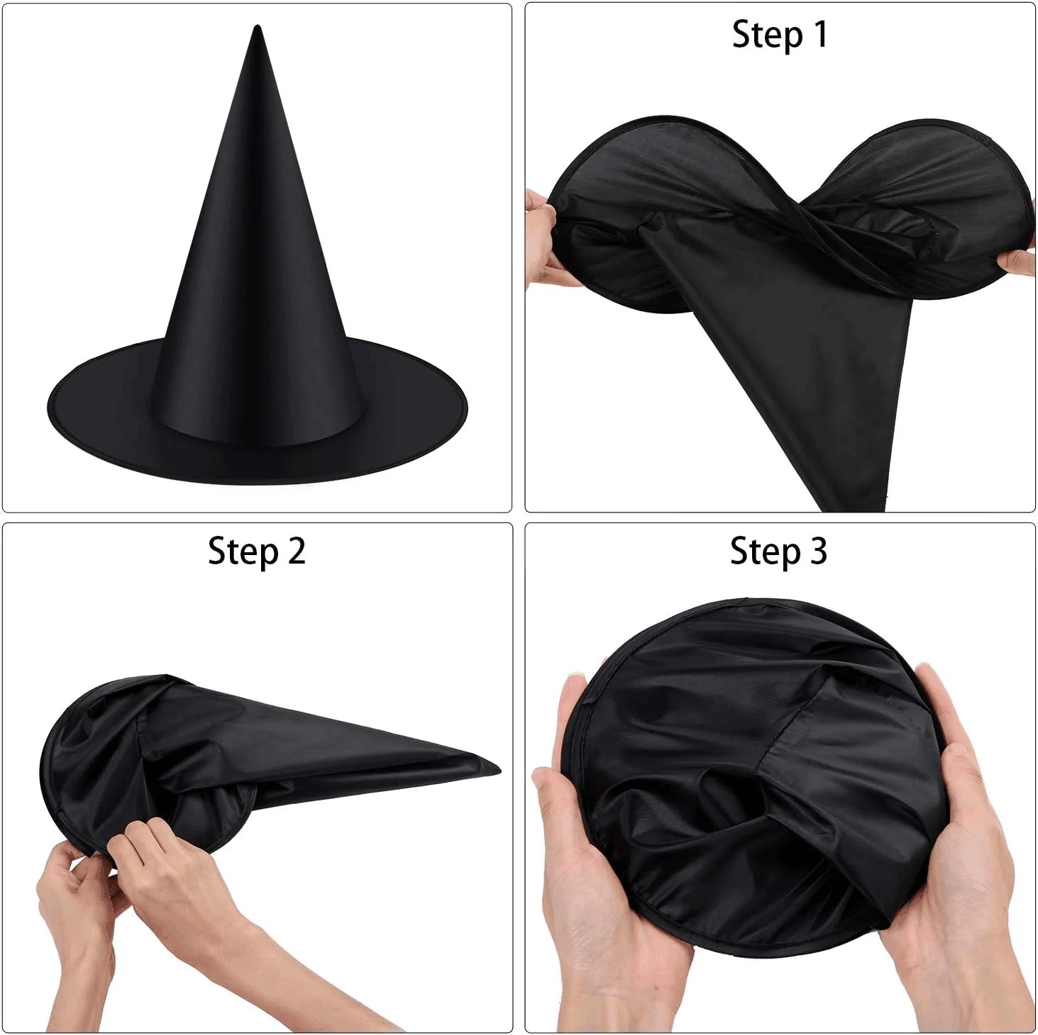 12pcs Halloween Witch Hat Cap