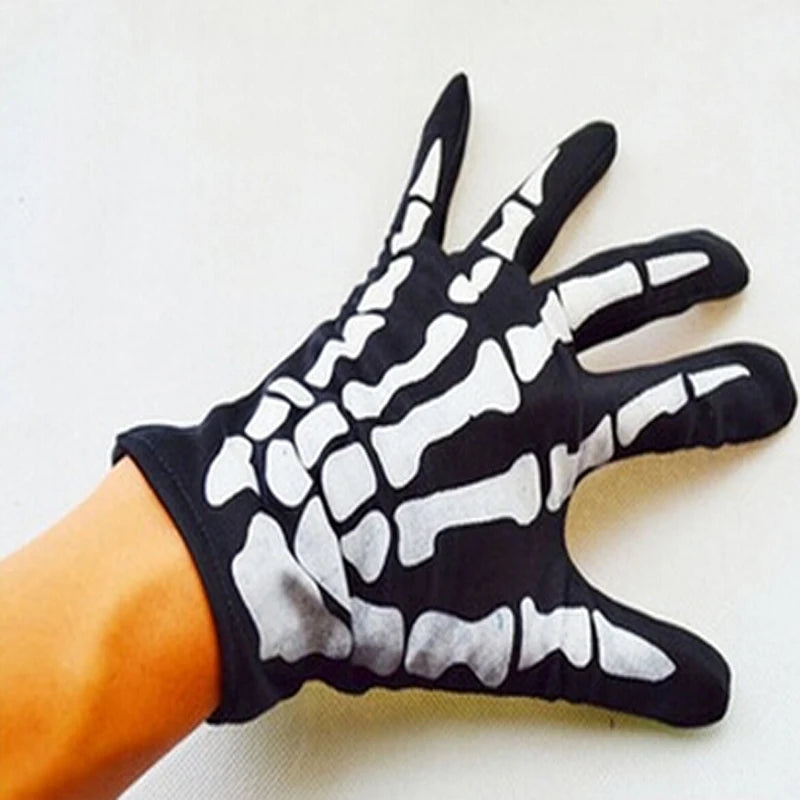 Halloween Gloves Black White