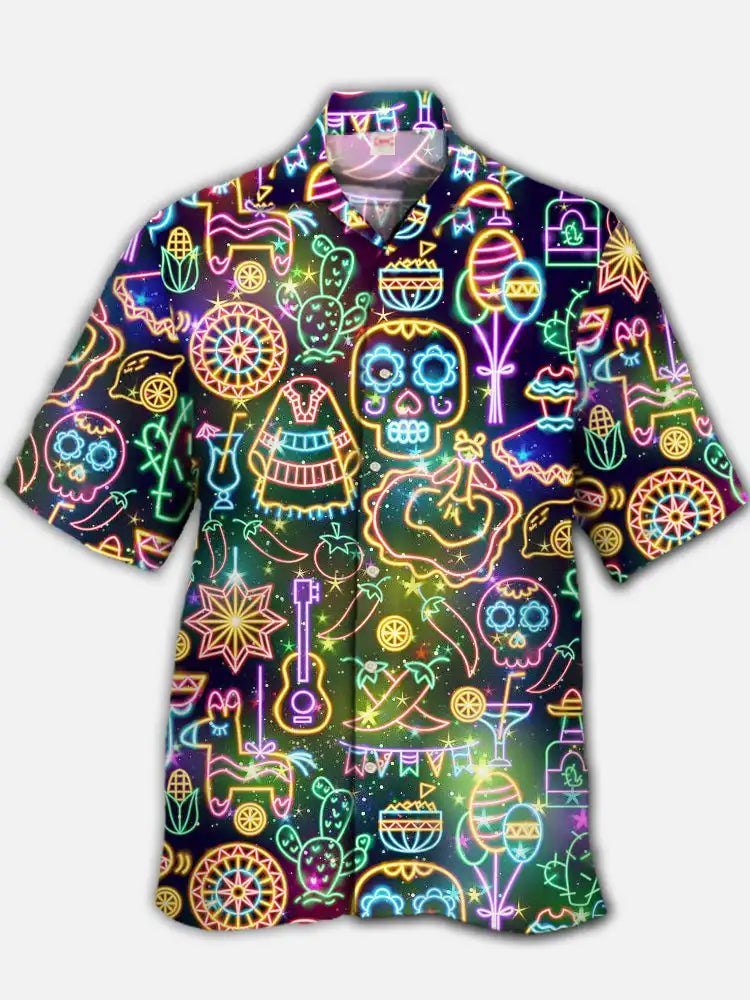 Fashion Men's Hawaiian shirts Mexican Style