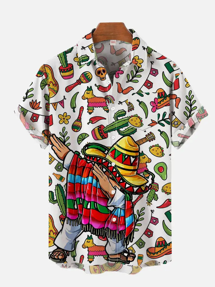 Fashion Men's Hawaiian shirts Mexican Style