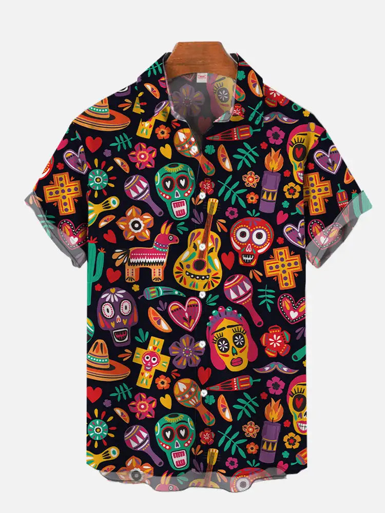 Fashion Men's Hawaiian shirts Mexican Style