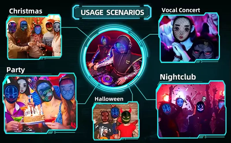 Led Mask  Control Programmable Smart Display - 2025