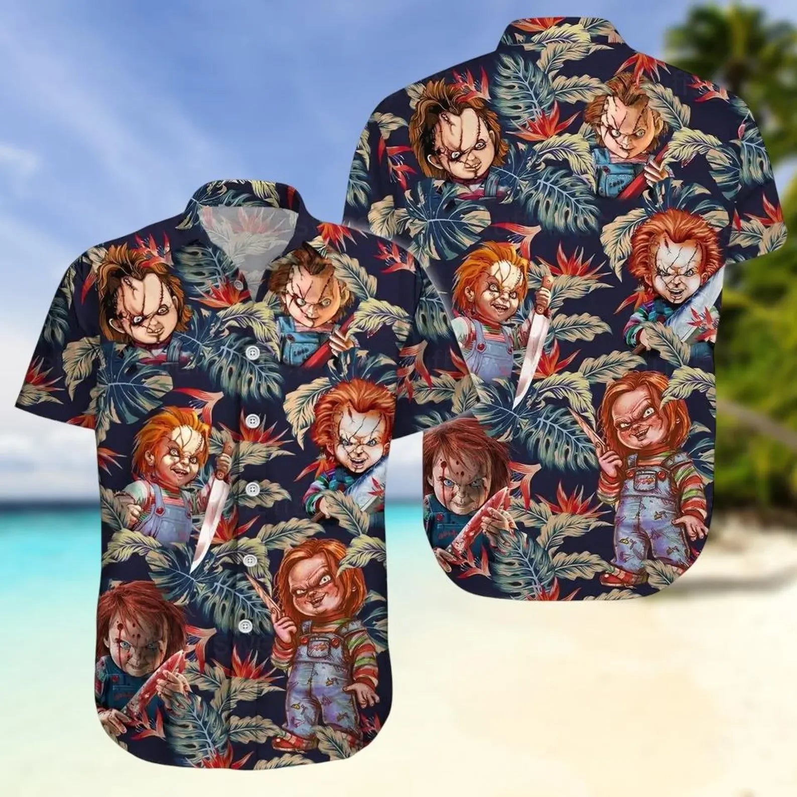2025 Hawaiian Shirts Halloween Chucky Killer 3d