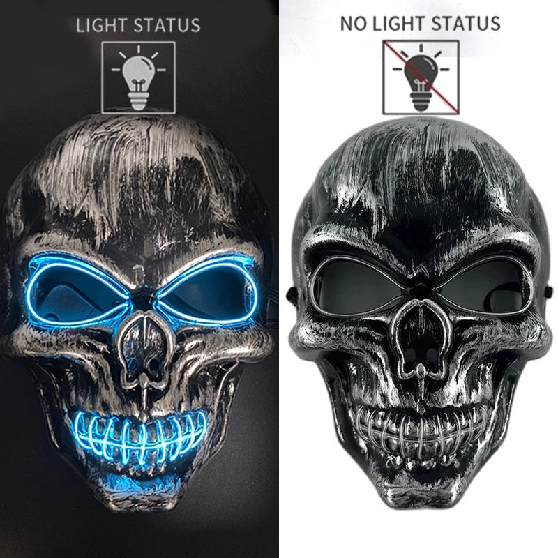 Adults Black Pirate Hats with Skull Pattern Halloween LED