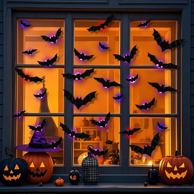 LED Bats Spider Decor
