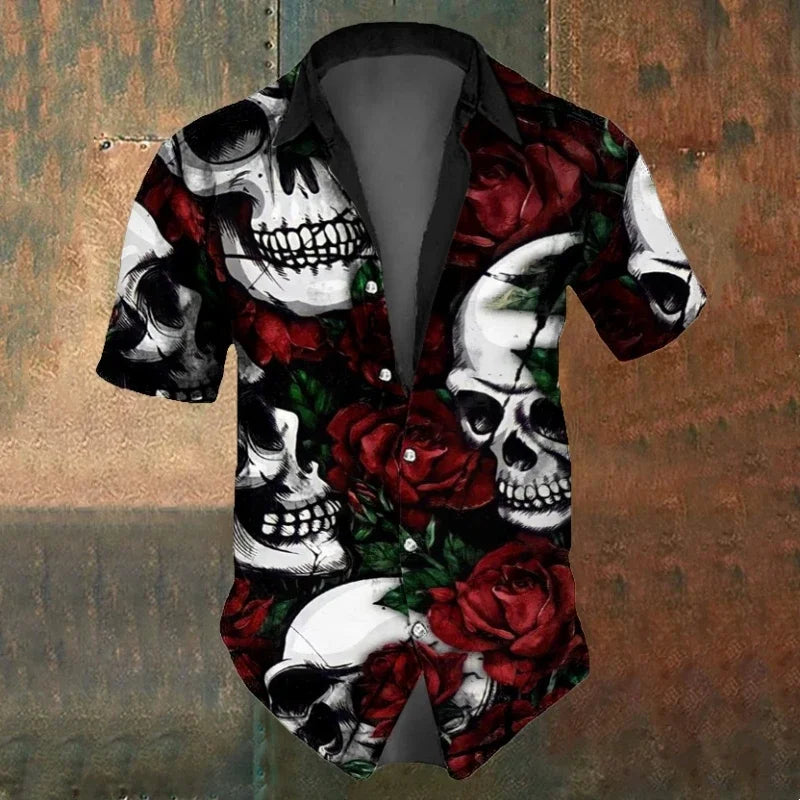 Summer Men's Skull Shirts - Halloween 2025
